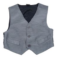 Modro-tmavomodrá melírovaná slavnostní vesta Smily