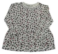 Smetanovo-růžovo-černá vzorovaná tunika se srdíčky TESSENTIALS