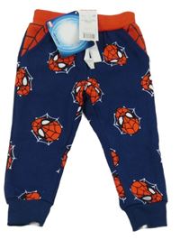 Nové - tmavomodro-červené teplé tepláky se Spider-many MARVEL