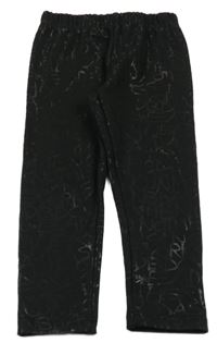 Černé teplákové teplé legíny s nápisy