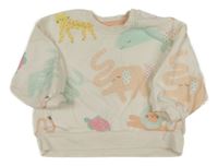 Smetanová oversize mikina se zvířaty George