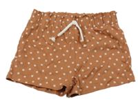 Hnědé květované paper bag kraťasy Topolino