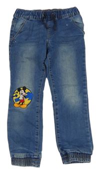 Modré cuff teplákové rifle s Mickey Topolino