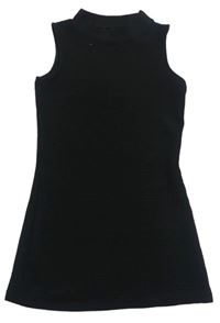 Černé žebrované šaty se stojáčkem New Look