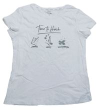 Bílé tričko s potiskem s nápisem F&F