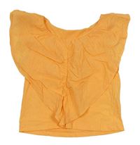 Oranžový crop top s volánky Zara 