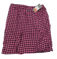 Nové - Tmavorůžovo-černá vzorovaná zavinovací sukně Primark