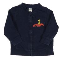 Tmavomodrá propínací mikina s autem se žirafou H&M