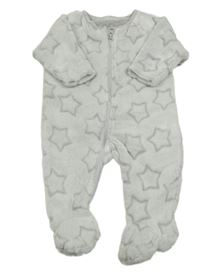 Světlešedý chlupatý overal s hvězdami Next