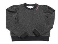 Antracitová třpytivá mikina s nápisem