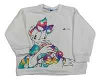 Bílá oversize mikina s Daisy Adidas