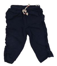 Tmavomodré tepláky s volánky C&A