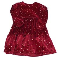 Červené sametové šaty s hvězdami John Lewis