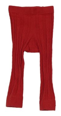 Červené žebrované punčocháče bez šlapiček Next