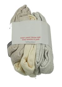 Nové - 3x žebrované punčocháče - béžové + krémové + světlešedé