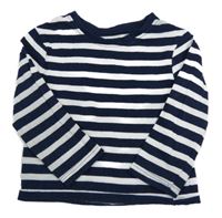 Tmavomodro-bílé pruhované triko Primark
