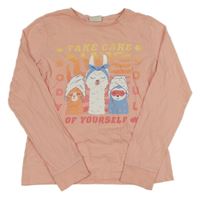 Růžové triko s lamami C&A