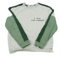 Světlešedo-zelená mikina s nápisem H&M