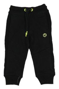 Černé tepláky s žebrováním a potiskem F&F