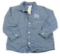 Nové - Modrá riflová košilová bunda s nášivkou Zara