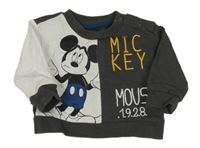 Tmavošedo-bílá mikina s Mickeym Disney