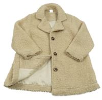 Béžový huňatý podšitý kabát Shein