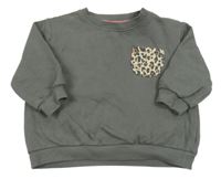 Tmavošedá oversize mikina se vzorovanou kapsou Next