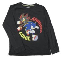 Černé triko se Sonicem a Shadowem