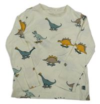 Krémové triko s dinosaury