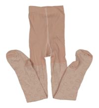 Růžové punčocháče se srdíčky H&M
