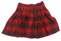 Červeno-černo-zelená kostkovaná skládaná sukně George