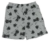 Šedo-černé pyžamové kraťasy s palmami Primark
