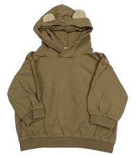 Hnědá mikina s kapucí s ušima H&M