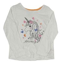 Bílé triko s jednorožcem Primark