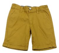 Okrové plátěné chino kraťasy Denim Co.