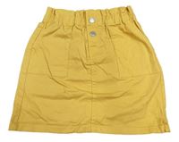 Hořčicová riflová paperbag sukně H&M
