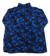 Modro-černá army fleecová propinaci mikina Y.F.K.