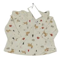 Nové - bílé triko se zvířátky a volánky V by Very