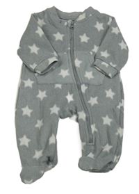 Šedý fleecový overal s hvězdičkami 