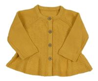 Okrový vzorovaný propínací svetr Nutmeg