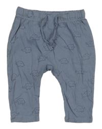 Modré lehké tepláky se slony H&M