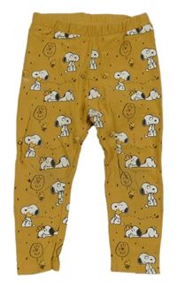 Okrové legíny se Snoopym 