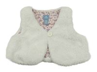 Bílá kožešinová podšitá vesta GAP