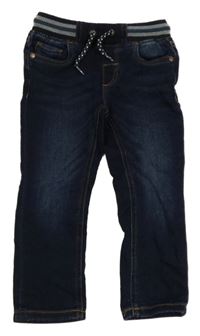 Tmavomodré skinny rifle s úpletovým pasem C&A