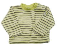 Zeleno-béžová pruhovaná sametová mikina Topolino