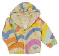Nové - smetanovo-barevná vzorovaná huňatá zateplená bunda s kapucí Next