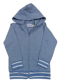 Modrá propínací mikina s kapucí 