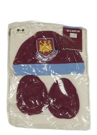 Nové - 2 set - vínovo-modrá čepice s nápisem + capáčky 