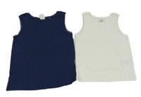 2x košilka - tmavomodrá s krajkou + bílá Pocopiano