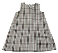 Šedo-černo-červené kostkované vlněné šaty H&M